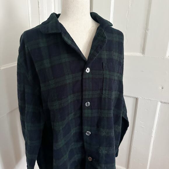 L.L.Bean Green & Black Sleep Flannel Men's XL 100% Cotton - Picture 2 of 5